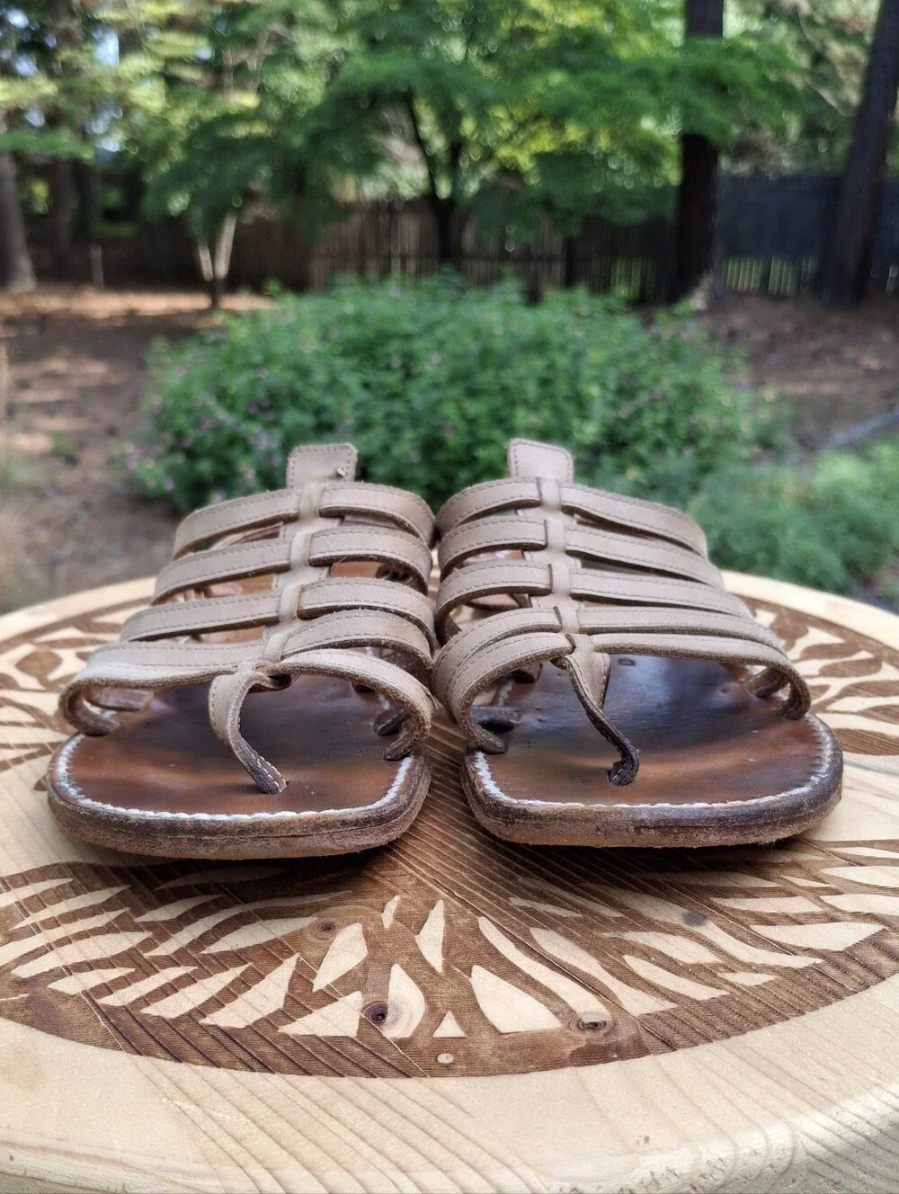 Rondini Saint Tropez Bikini Multi-Strap Roman Tan Leather Sandals Size 9